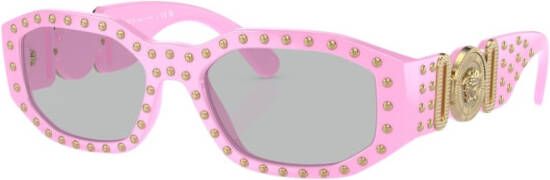 Versace Eyewear Zonnebril verfraaid met studs Roze