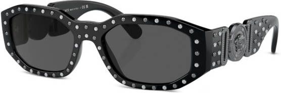 Versace Eyewear Zonnebril verfraaid met studs Zwart
