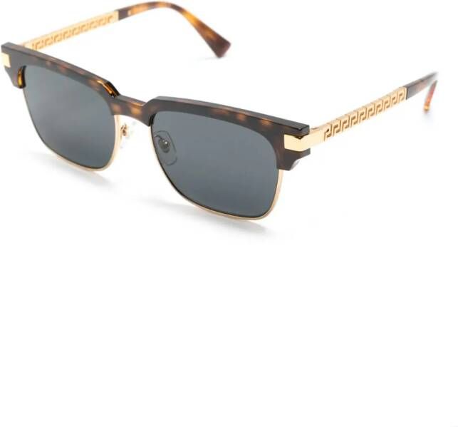 Versace Eyewear Zonnebril met vierkant montuur Bruin