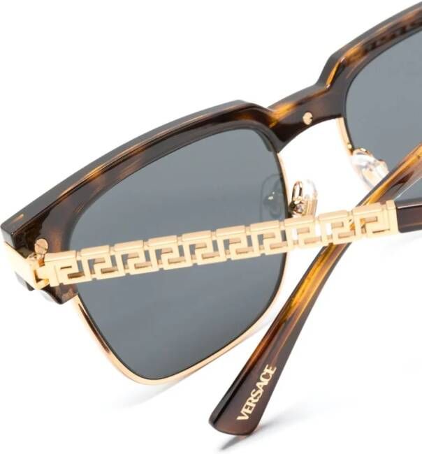Versace Eyewear Zonnebril met vierkant montuur Bruin