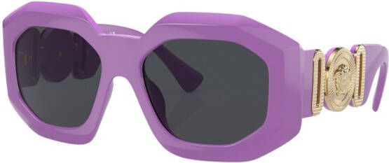 Versace Eyewear Zonnebril met geometrisch montuur Paars