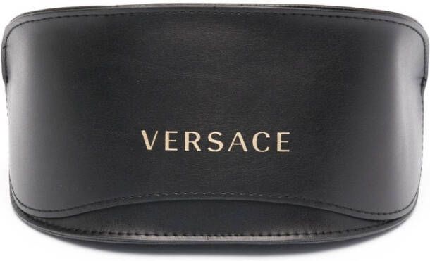 Versace Eyewear logo-plaque oversized-frame sunglasses Zwart