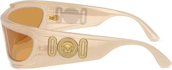 Versace Eyewear Zonnebril met rechthoekig montuur Bruin