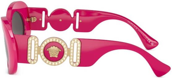Versace Eyewear Zonnebril met ovaal montuur Paars