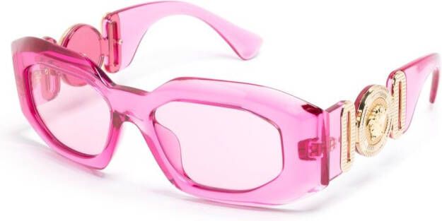 Versace Eyewear Medusa Biggie zonnebril met doorzichtig montuur Roze