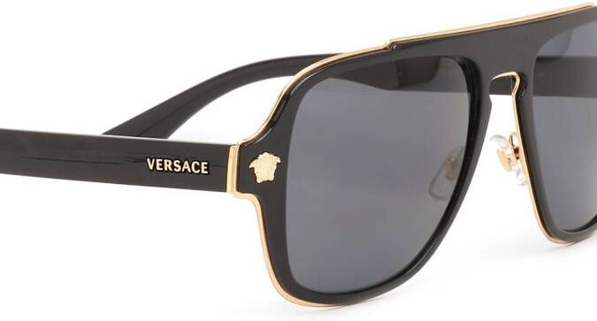 Versace Eyewear Zonnebril met Medusa-plakkaat Zwart