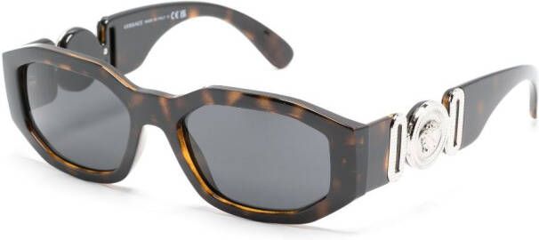 Versace Eyewear Medusa zonnebril met rechthoekig montuur Bruin