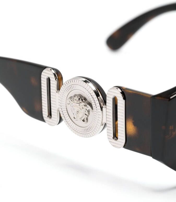 Versace Eyewear Medusa zonnebril met rechthoekig montuur Bruin