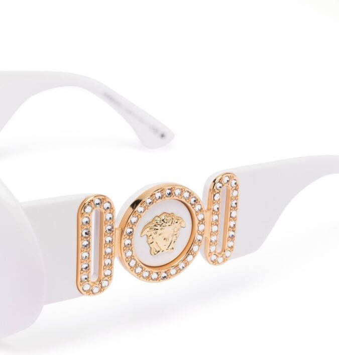 Versace Eyewear Medusa zonnebril met ovaal montuur Wit