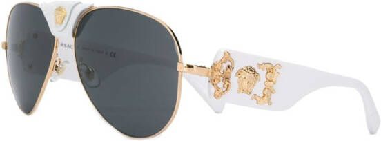 Versace Eyewear Medusa zonnebril met piloten montuur Wit
