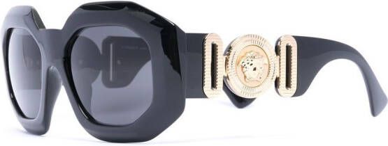 Versace Eyewear Zonnebril met geometrisch montuur Zwart