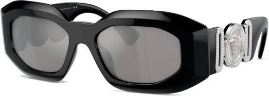 Versace Eyewear Zonnebril met rechthoekig montuur Zwart