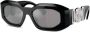 Versace Eyewear Zonnebril met rechthoekig montuur Zwart - Thumbnail 2