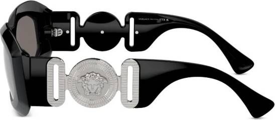Versace Eyewear Zonnebril met rechthoekig montuur Zwart