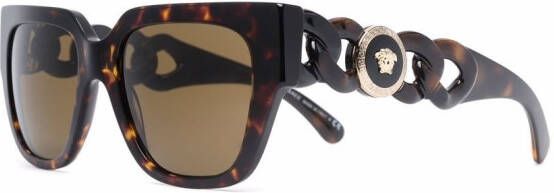 Versace Eyewear Zonnebril met bewerkt montuur Bruin