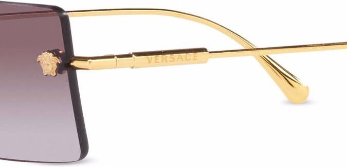 Versace Eyewear Zonnebril met logoplakkaat Goud