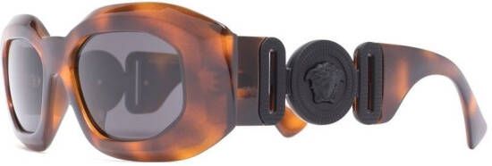 Versace Eyewear Zonnebril met ovaal montuur Bruin