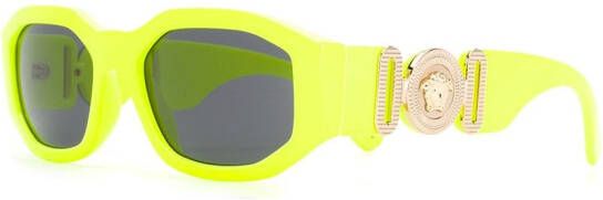 Versace Eyewear Zonnebril met ovaal montuur Geel