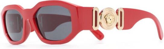 Versace Eyewear Zonnebril met ovaal montuur Rood