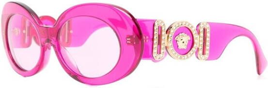 Versace Eyewear Zonnebril met ovaal montuur Roze