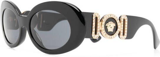 Versace Eyewear Zonnebril met ovaal montuur Zwart