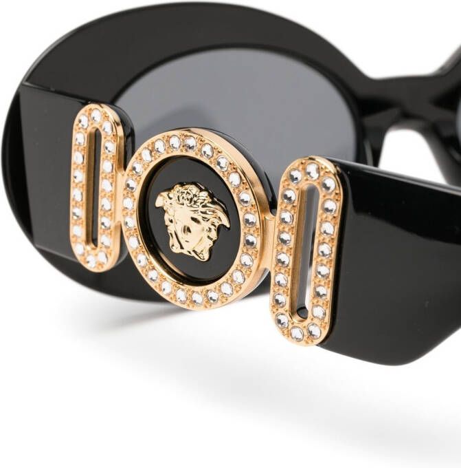 Versace Eyewear Zonnebril met ovaal montuur Zwart