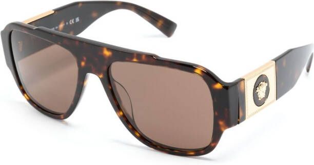 Versace Eyewear Zonnebril met oversized montuur Bruin