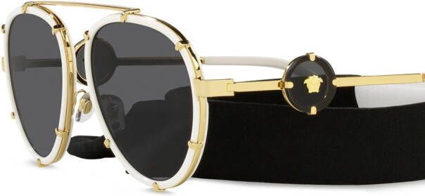 Versace Eyewear Zonnebril met piloten montuur Wit