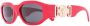 Versace Eyewear Zonnebril met rechthoekig montuur Rood - Thumbnail 2