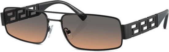 Versace Eyewear Zonnebril met rechthoekig montuur Zwart