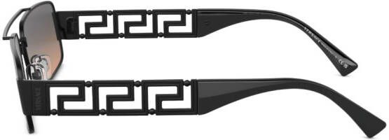 Versace Eyewear Zonnebril met rechthoekig montuur Zwart