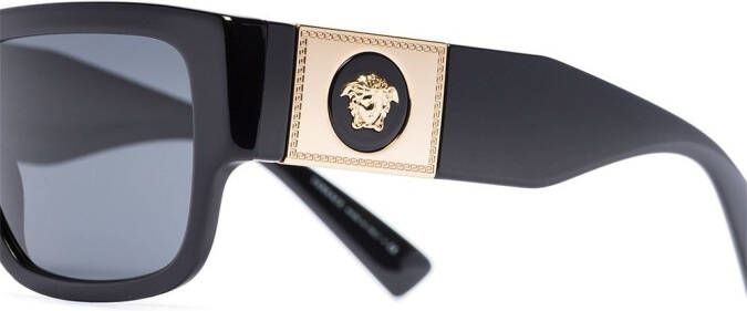 Versace Eyewear Zonnebril met rechthoekig montuur Zwart
