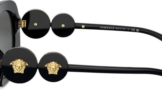 Versace Eyewear Zonnebril met rond montuur Zwart