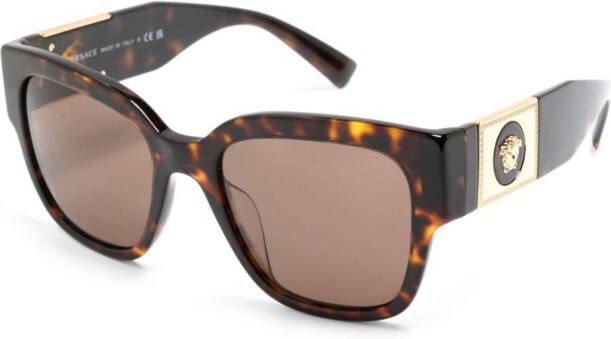 Versace Eyewear Zonnebril met vierkant montuur Bruin
