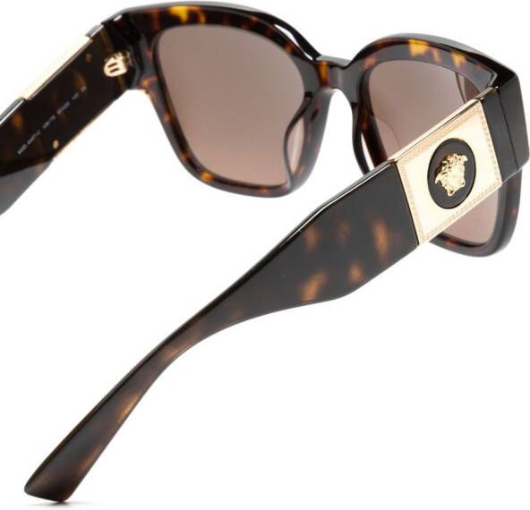 Versace Eyewear Zonnebril met vierkant montuur Bruin