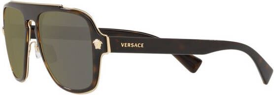 Versace Eyewear Zonnebril met vierkant montuur Bruin