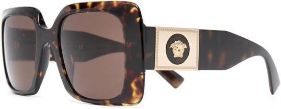 Versace Eyewear Zonnebril met vierkant montuur Bruin