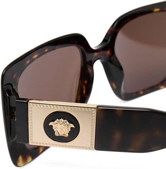 Versace Eyewear Zonnebril met vierkant montuur Bruin