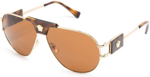 Versace Eyewear Zonnebril met vierkant montuur Goud