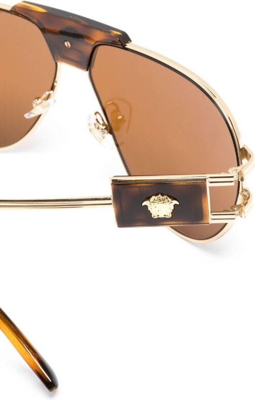 Versace Eyewear Zonnebril met vierkant montuur Goud