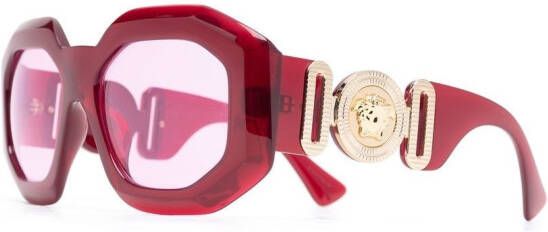 Versace Eyewear Zonnebril met vierkant montuur Rood
