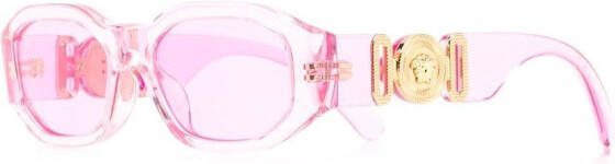 Versace Eyewear Zonnebril met vierkant montuur Roze