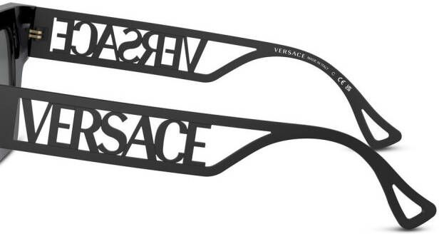 Versace Eyewear Zonnebril met vierkant montuur Zwart