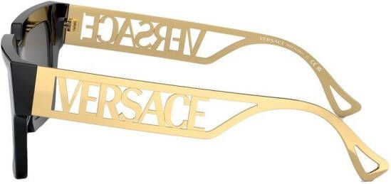 Versace Eyewear Zonnebril met vierkant montuur Zwart