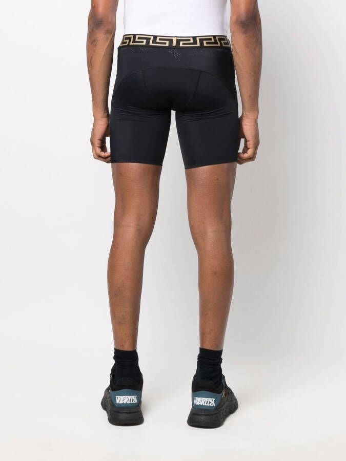 Versace Fietsshorts met Greca-band Zwart