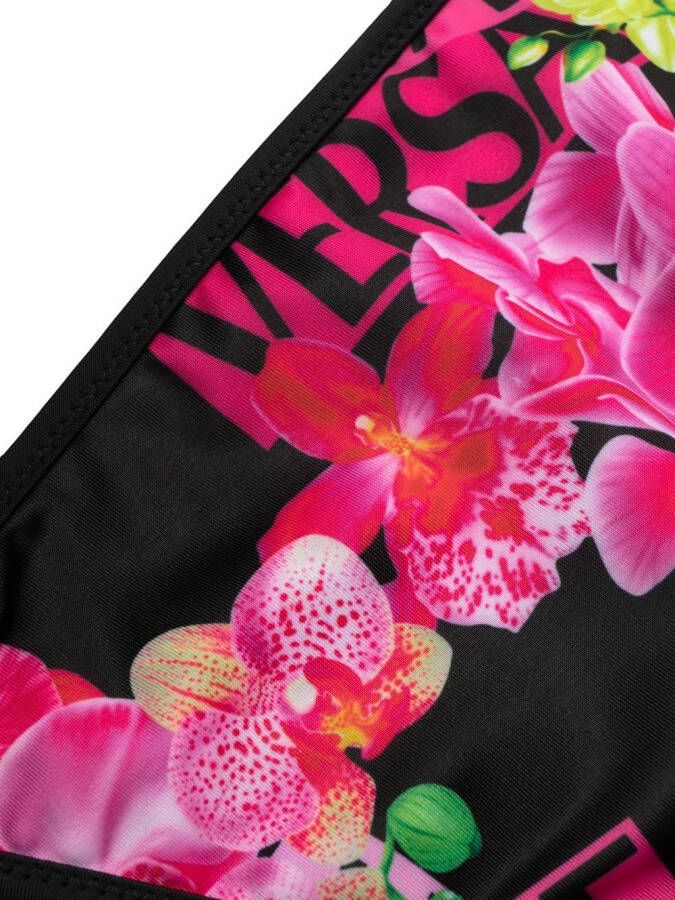 Versace Bikinislip met bloemenprint Zwart