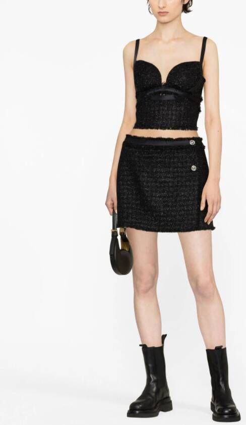 Versace Mini-rok met franje Zwart