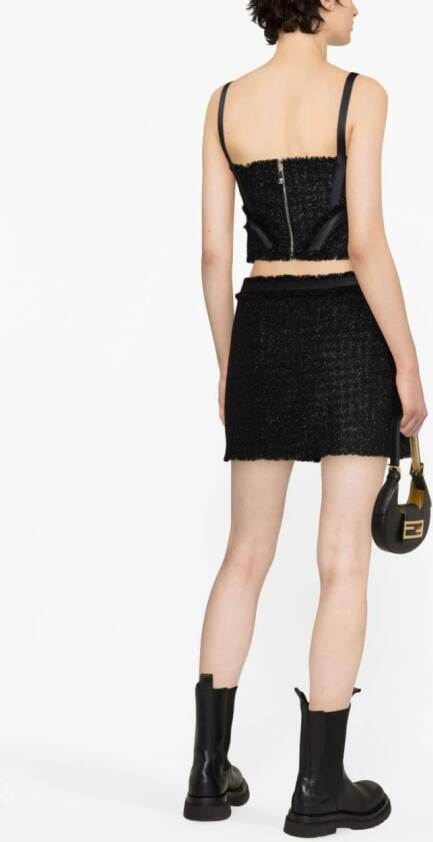Versace Mini-rok met franje Zwart