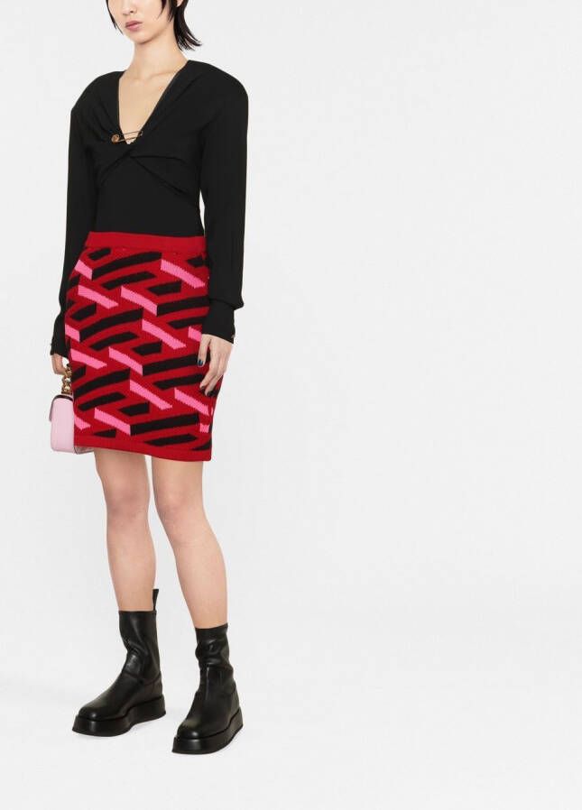 Versace Gebreide rok Rood