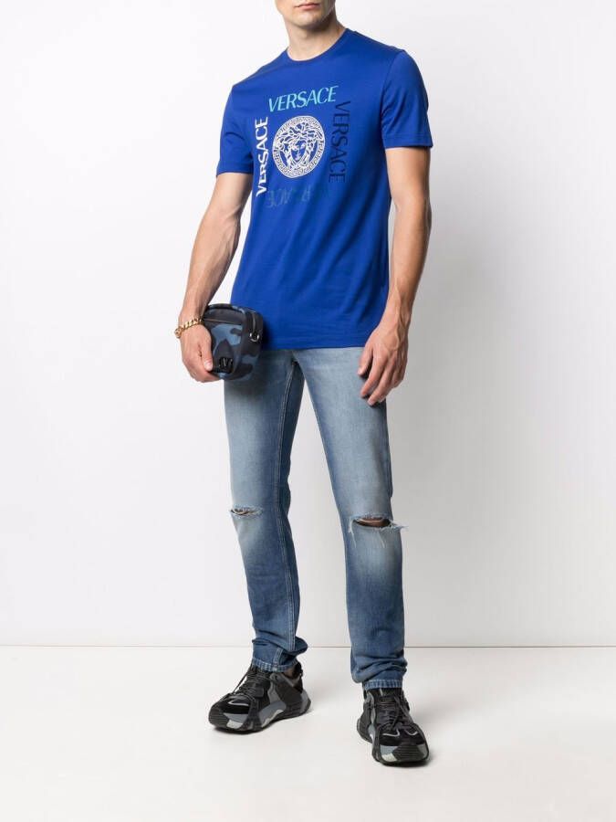 Versace Gerafelde jeans Blauw